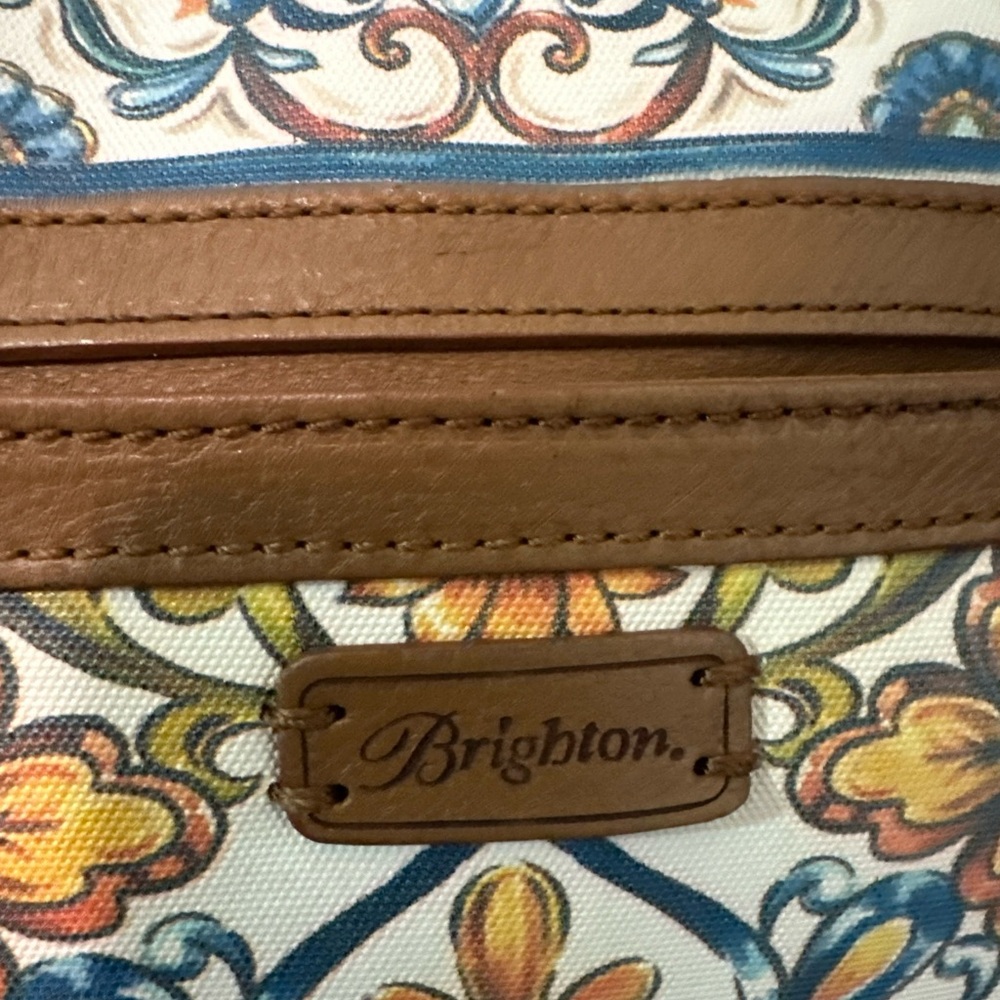 Brighton Floral Patterned Women's Bag - Brown and Blue